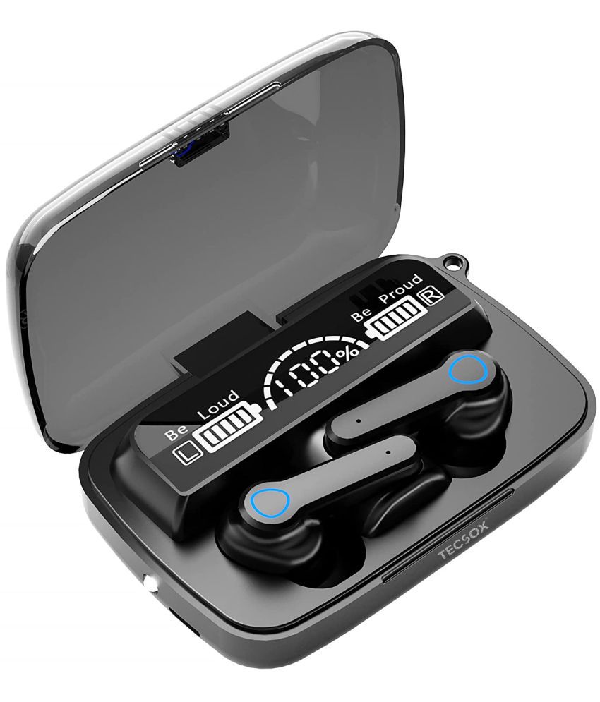     			Tecsox Max19 Airbuds In Ear Bluetooth Earphone 5 Hours Playback Bluetooth IPX4(Splash Proof) Powerfull Bass TWS -Bluetooth Headphone V 5.1 Black