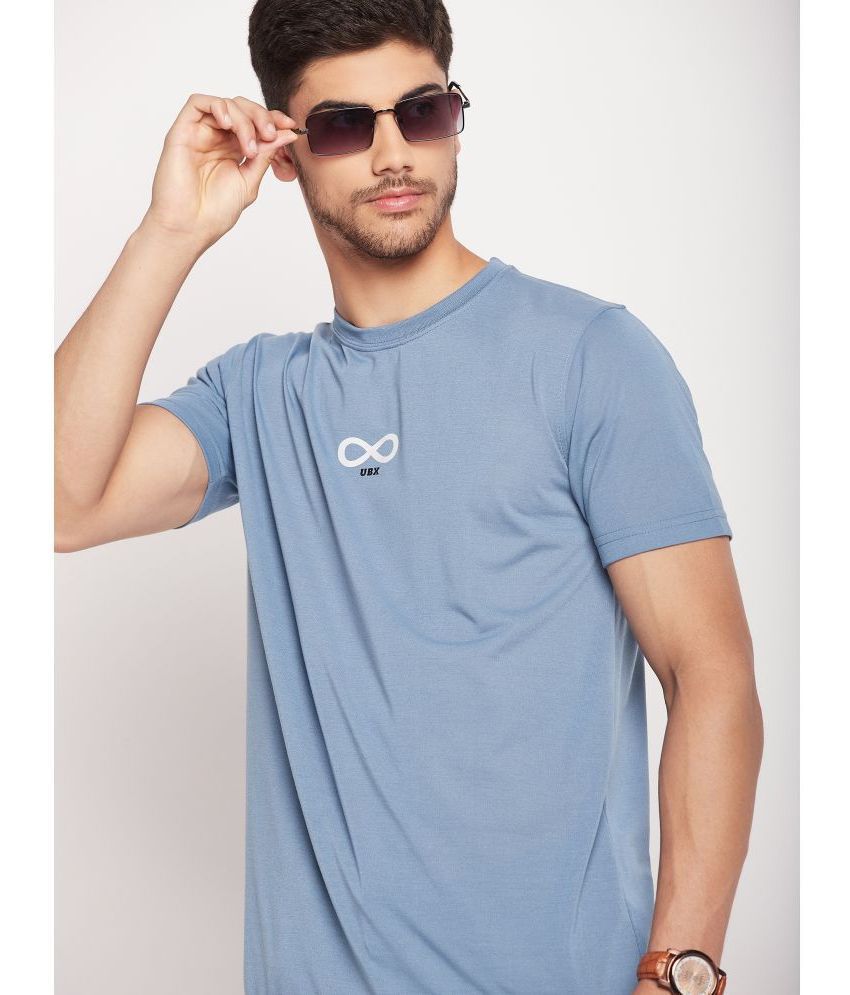     			UBX - Blue Cotton Blend Regular Fit Men's T-Shirt ( Pack of 1 )