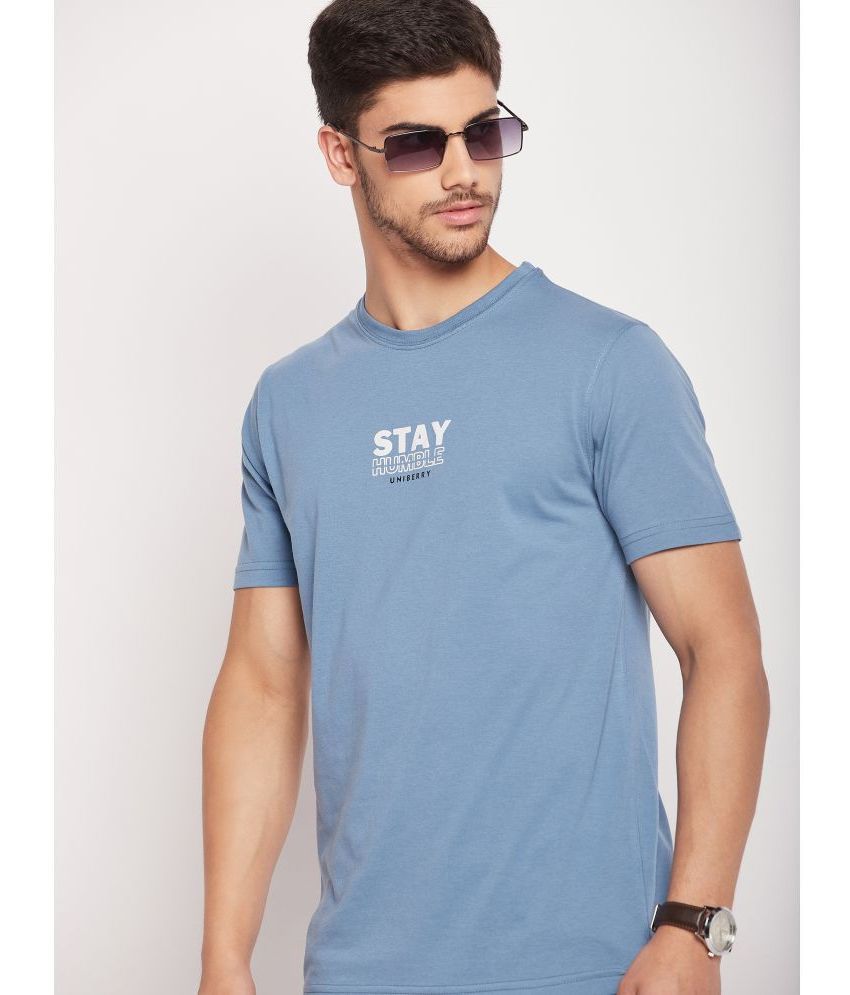     			UNIBERRY - Blue Cotton Blend Regular Fit Men's T-Shirt ( Pack of 1 )