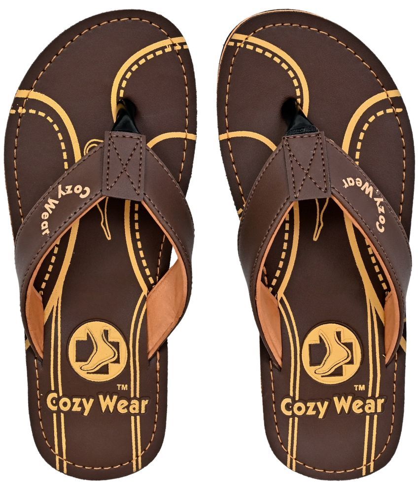     			Cozy Wear - Brown Men's Thong Flip Flop