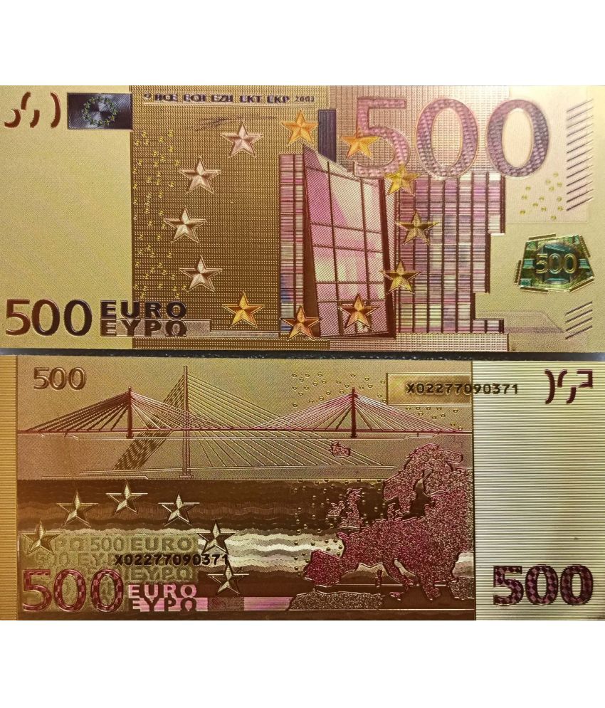     			Hop n Shop - New 500 Euro Bill 24Kt Gold Plated 1 Paper currency & Bank notes