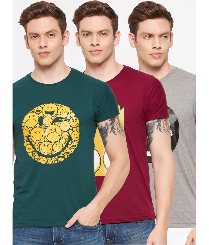     			Lycos - Green Cotton Blend Regular Fit Men's T-Shirt ( Pack of 3 )