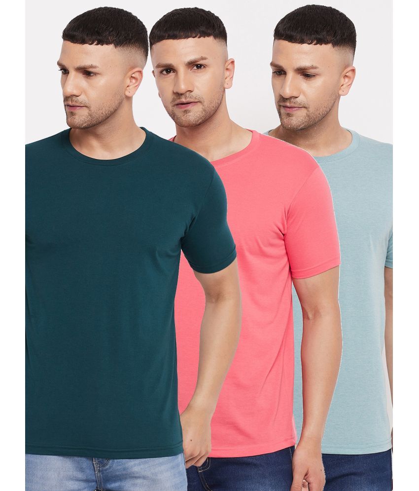     			Lycos - Green Cotton Blend Regular Fit Men's T-Shirt ( Pack of 3 )