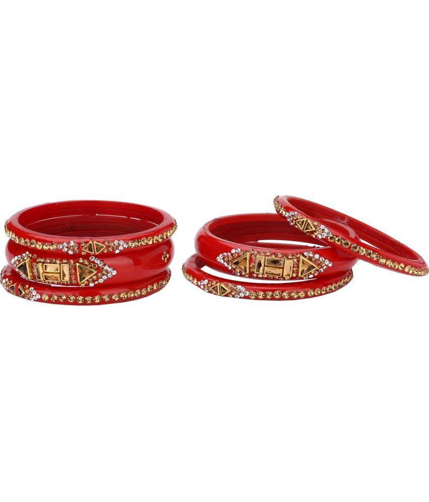     			Somil - Red Bangle Set ( Pack of 1 )