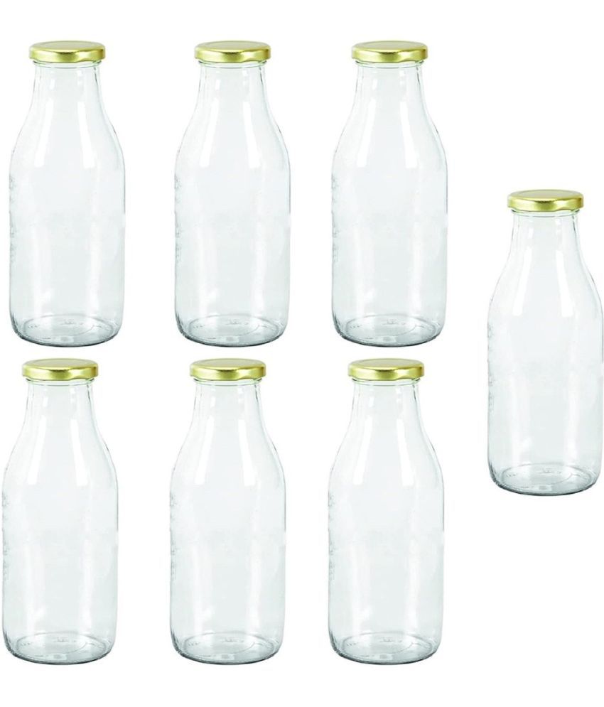     			Somil - Stylish Kitchen Storage & Serving Glass Bottle Transparent Water Bottle 500 mL ( Set of 7 )