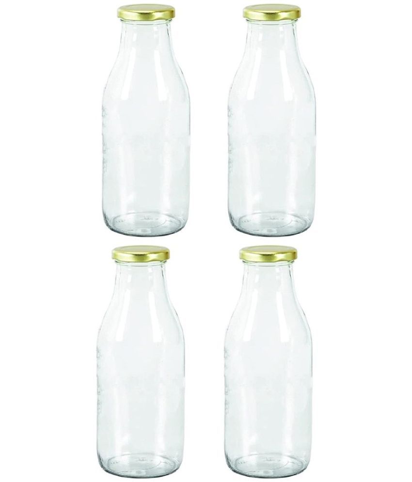     			Somil - Stylish Kitchen Storage & Serving Glass Bottle Transparent Water Bottle 1000 mL ( Set of 4 )