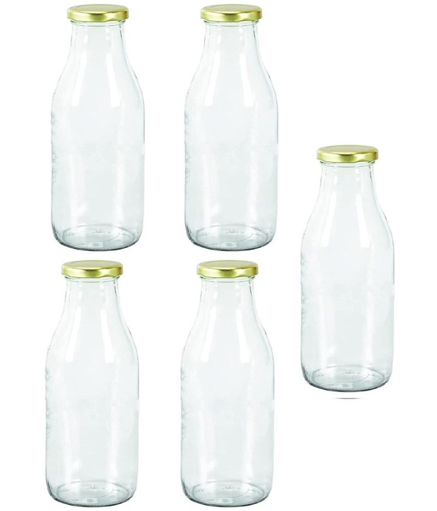     			Somil - Stylish Kitchen Storage & Serving Glass Bottle Transparent Water Bottle 500 mL ( Set of 5 )