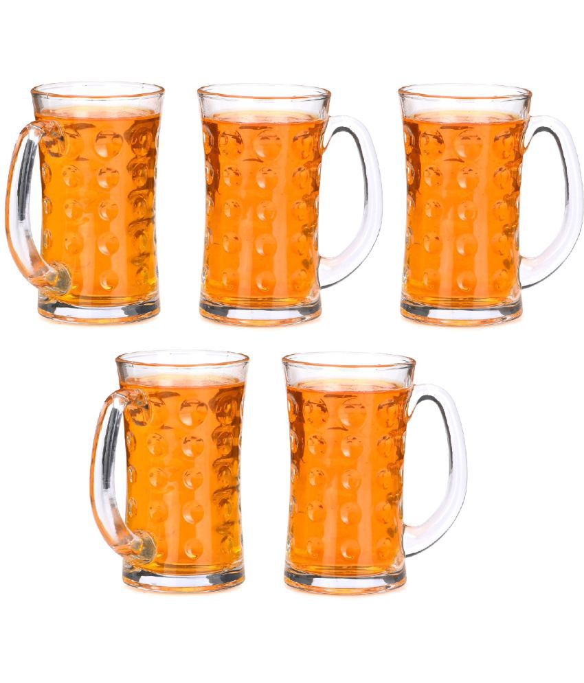     			Somil Beer Mug Glasses Set,  400 ML - (Pack Of 5)