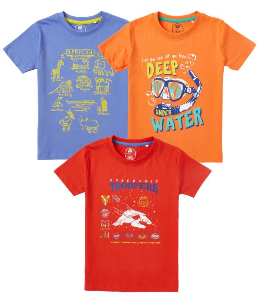     			Cub Mcpaws - Multi Color Cotton Boy's T-Shirt ( Pack of 3 )