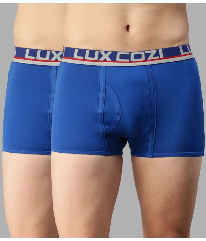     			Lux Cozi - Blue Cotton Men's Trunks ( Pack of 2 )