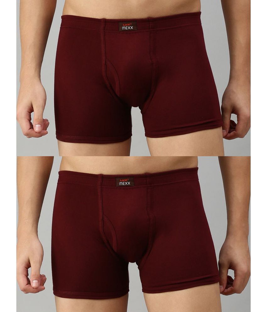     			Lux Cozi - Maroon Cotton Men's Trunks ( Pack of 2 )