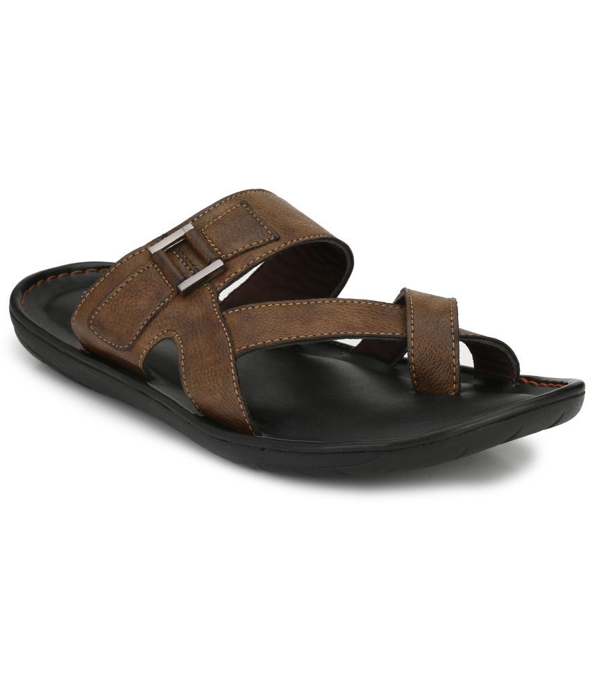     			SHENCES - Brown Men's Leather Slipper