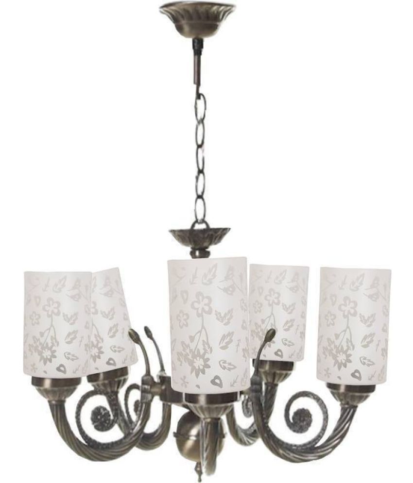     			Somil Glass Chandeliers Hanging Light White - Pack of 1