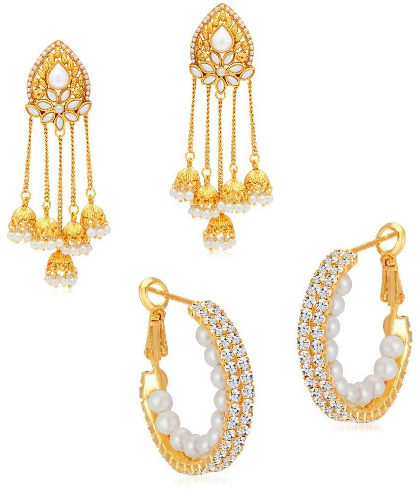     			Sukkhi - Gold Jhumki Earrings ( Pack of 2 )