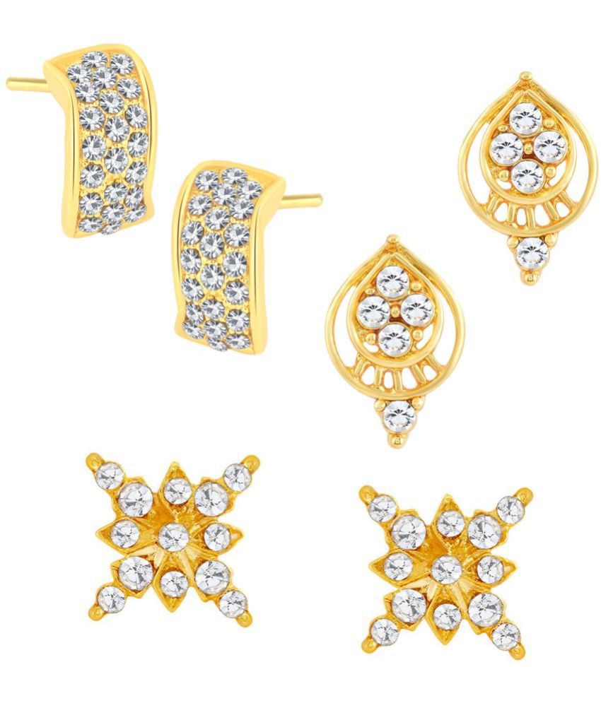     			Sukkhi - Gold Stud Earrings ( Pack of 3 )