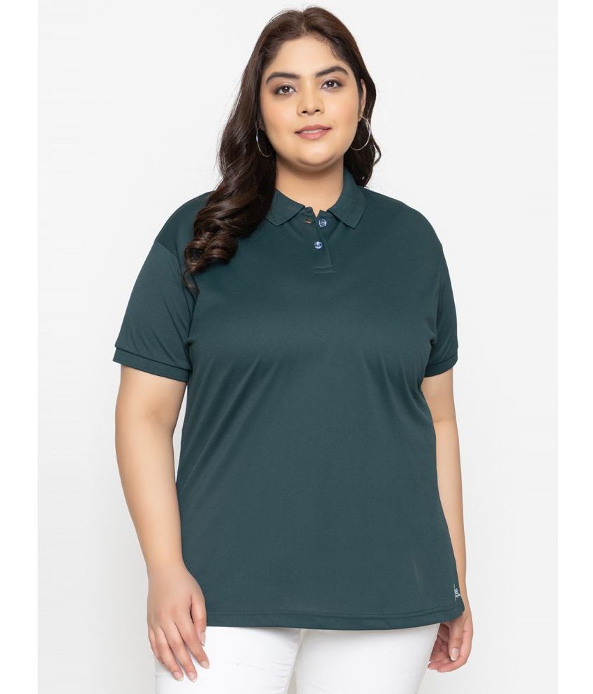     			YHA - Green Cotton Blend Regular Fit Women's T-Shirt ( Pack of 1 )