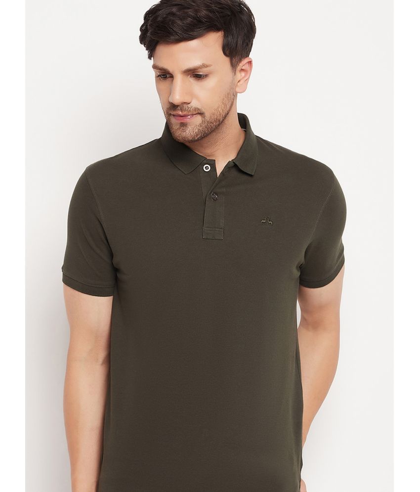     			98 Degree North - Olive Cotton Regular Fit Men's Polo T Shirt ( Pack of 1 )