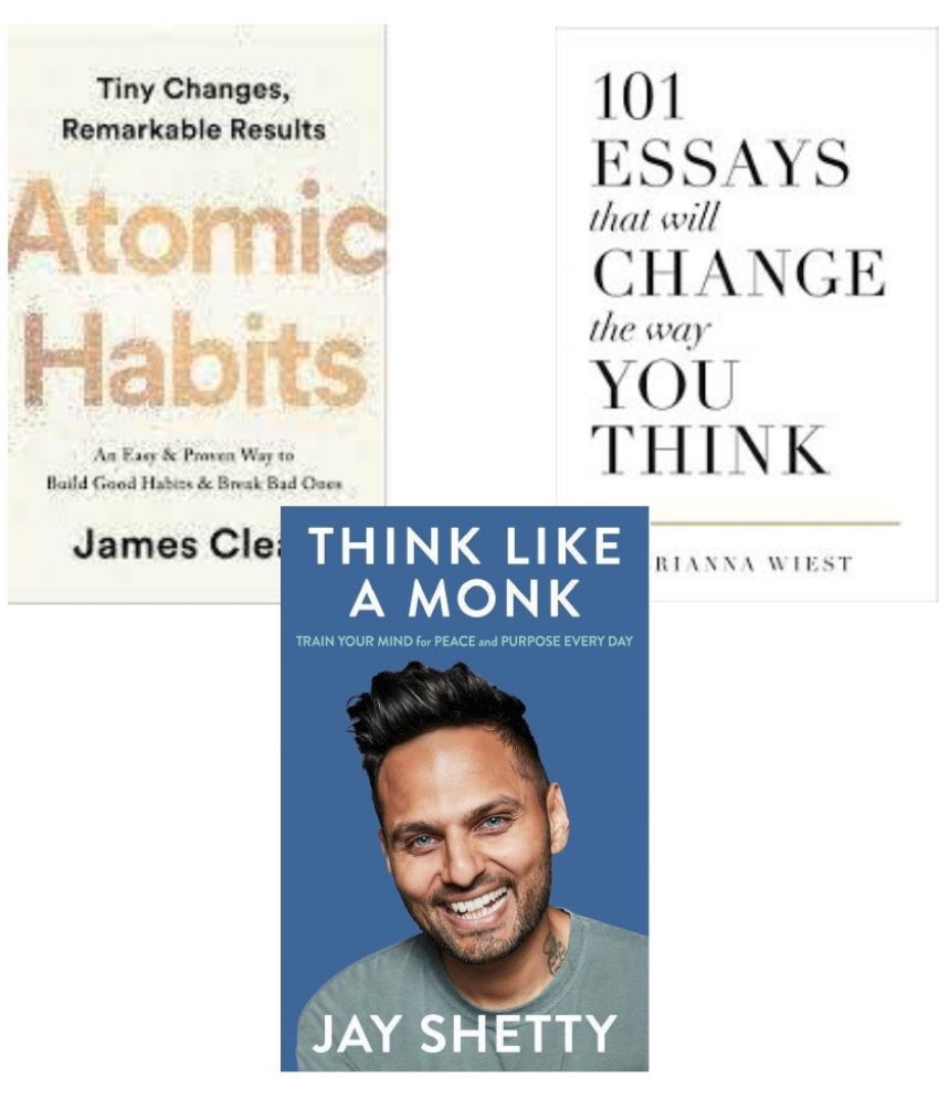     			Atomic Habits + 101 essays that will change the way you think + Think Like A Monk