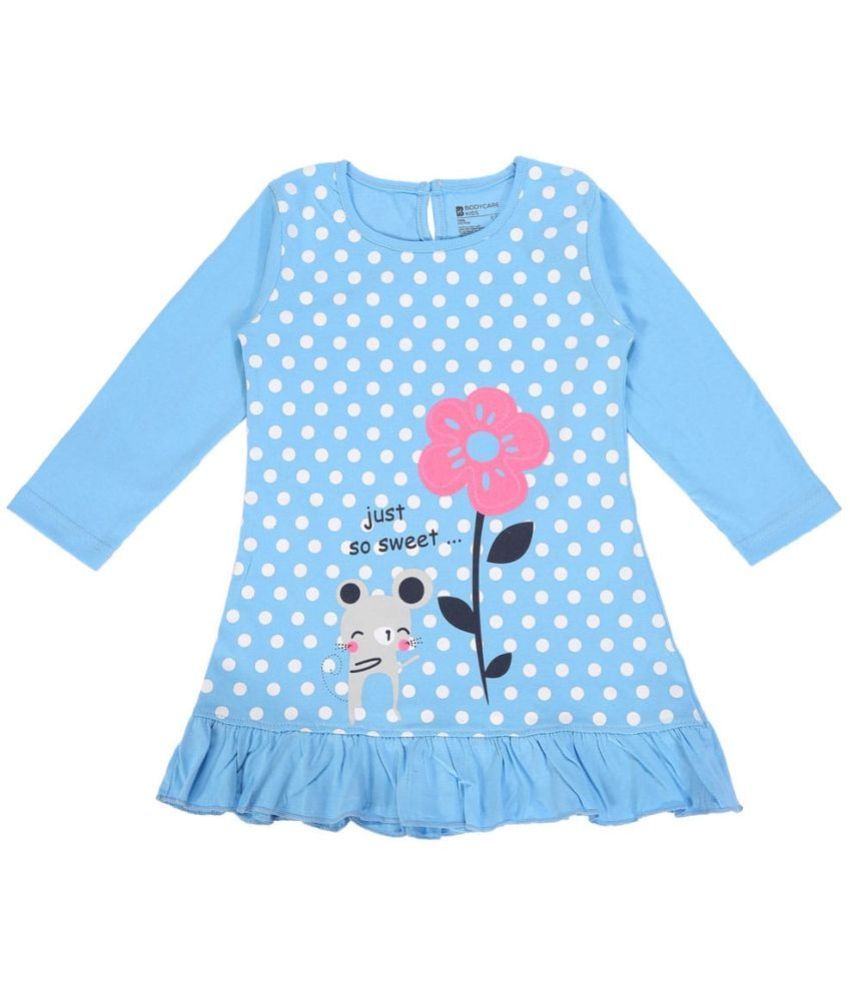     			Bodycare - Blue Cotton Baby Girl Frock ( Pack of 1 )