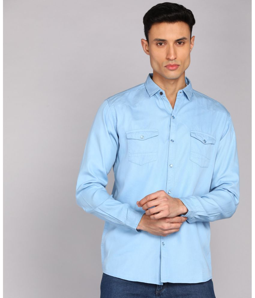     			Kuons Avenue - Light Blue 100% Cotton Regular Fit Men's Casual Shirt ( Pack of 1 )