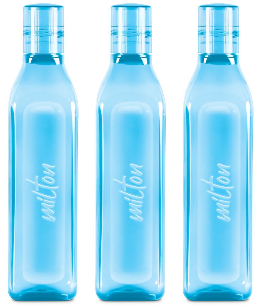     			Milton Prive PET Water bottle (Set of 3, 1 Litre Each) Sky Blue
