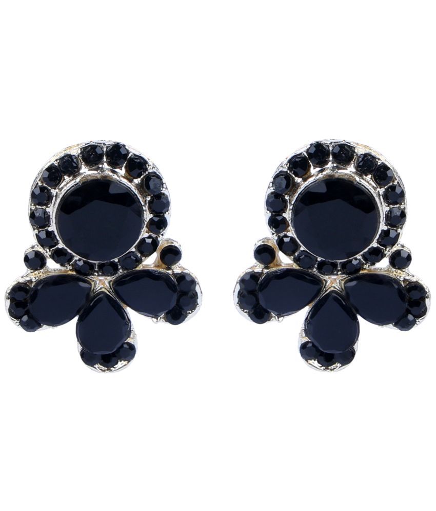     			PUJVI - Black Stud Earrings ( Pack of 1 )