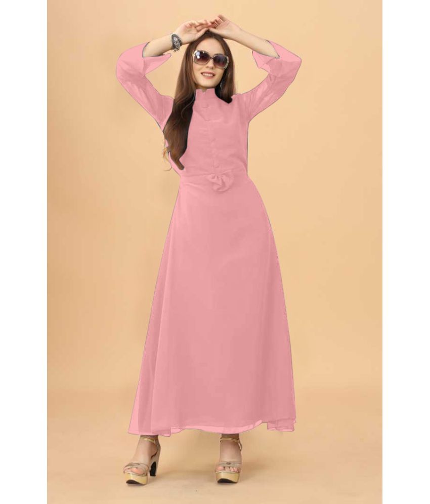     			RAIYANI FASHION - Pink Georgette Women's Gown ( Pack of 1 )