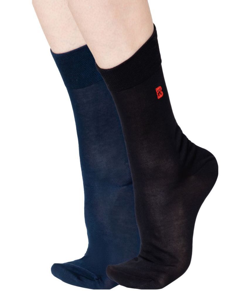     			Bodycare - Cotton Blend Men's Solid Multicolor Mid Length Socks ( Pack of 2 )