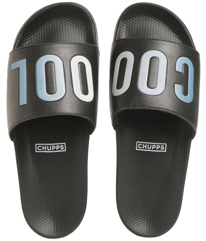     			CHUPPS - Black Men's Slide Flip Flop