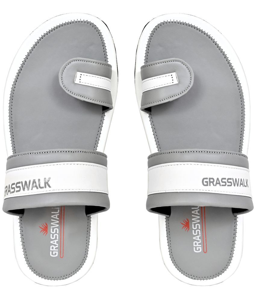     			GRASS WALK - Grey Men's Leather Slipper