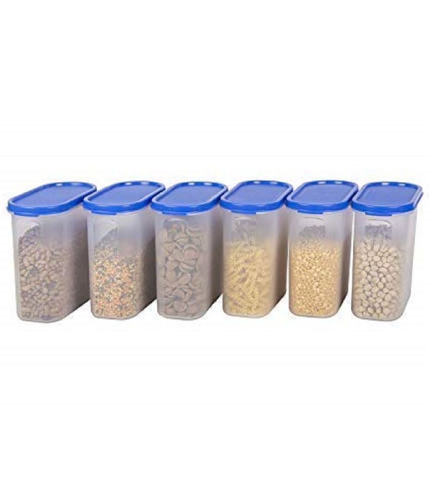     			HOMETALES - Grocery/Food/Pasta Polyproplene Navy Blue Dal Container ( Set of 6 )