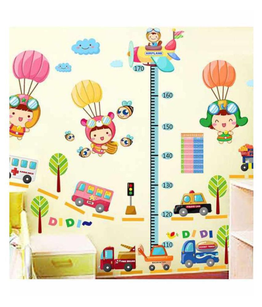     			HOMETALES Height Chart with Cute Babies & Parachute Sticker ( 60 x 60 cms )