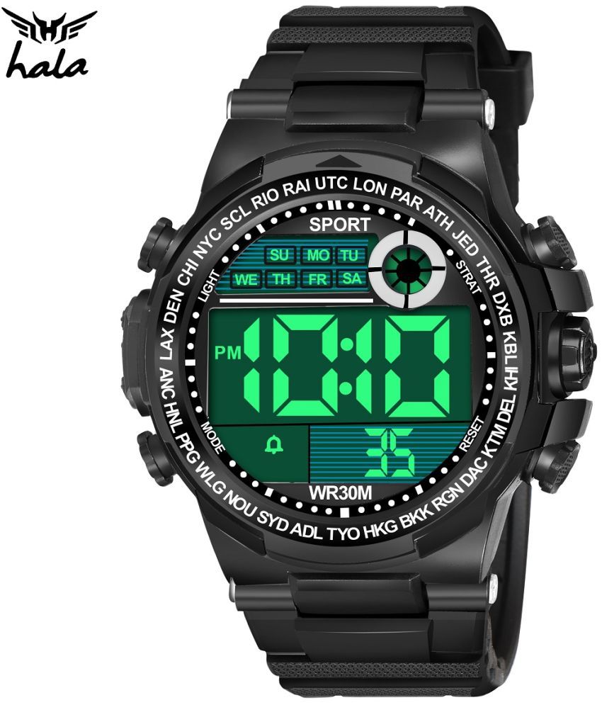    			Hala - Black Silicon Digital Men's Watch