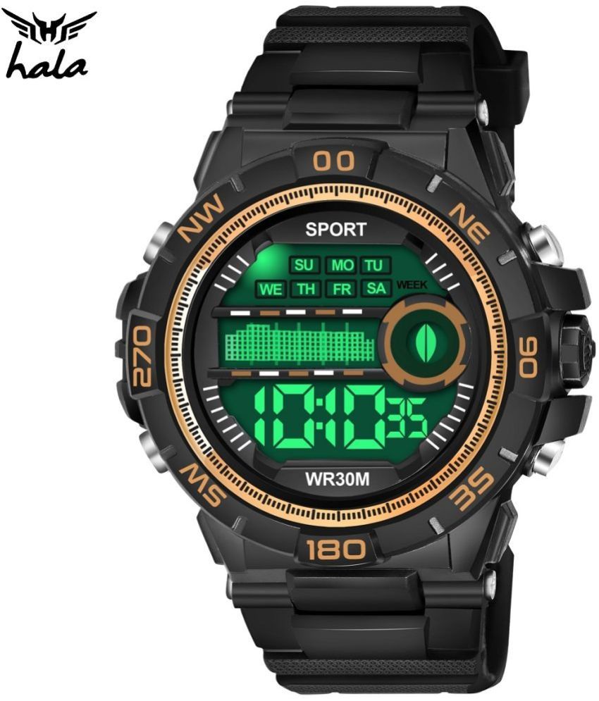     			Hala - Black Silicon Digital Men's Watch