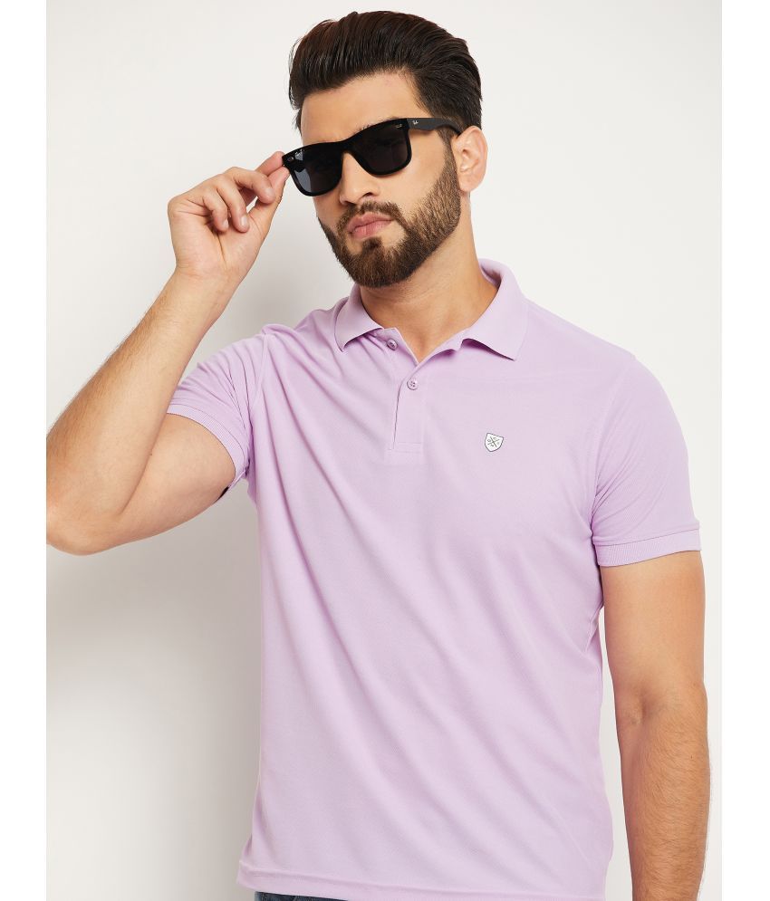     			OGEN Pack of 1 Cotton Blend Regular Fit Solid Half Sleeves Men's Polo T Shirt ( Purple )