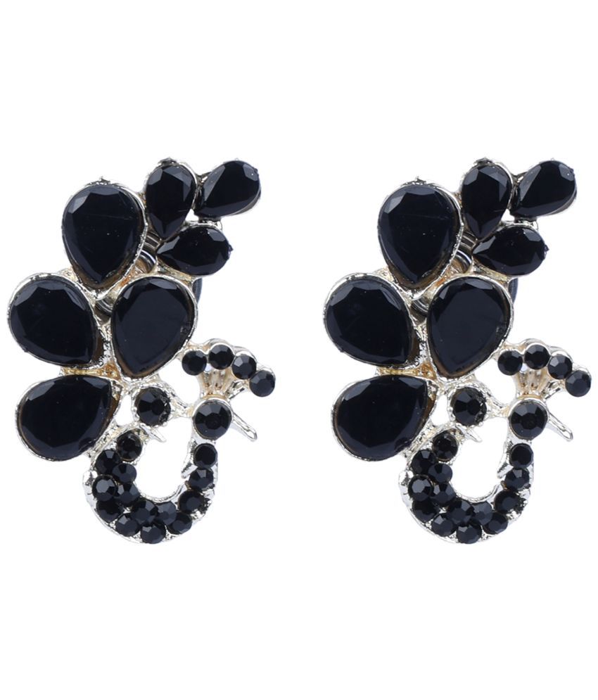     			PUJVI - Black Stud Earrings ( Pack of 1 )