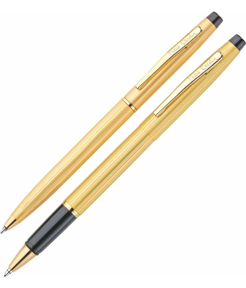     			Pierre Cardin Kriss Satin Gold Finish Pen Gift Set | Metal Body With Attractive Look | Box Set Of Ball Pen & Roller Ball Pen | Smooth, Sturdy, Refillable Pen | Ideal For Gifting | Blue Ink, Pack Of 1