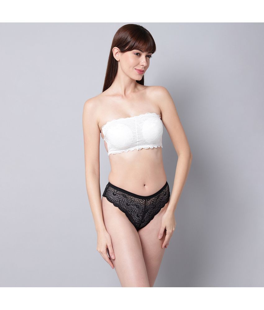    			PrettyCat - White Lace Women's Bra & Panty Set ( Pack of 1 )