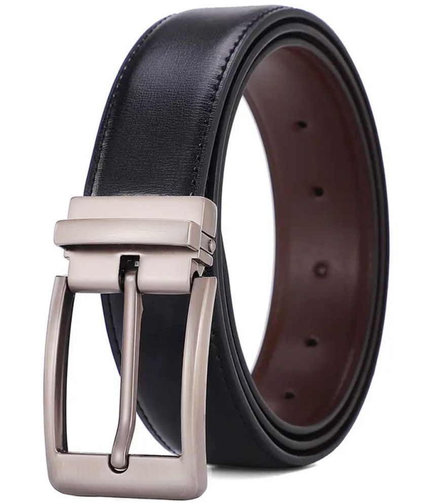     			SILKSHOPPING - Black Faux Leather Men's Formal Belt ( Pack of 1 )