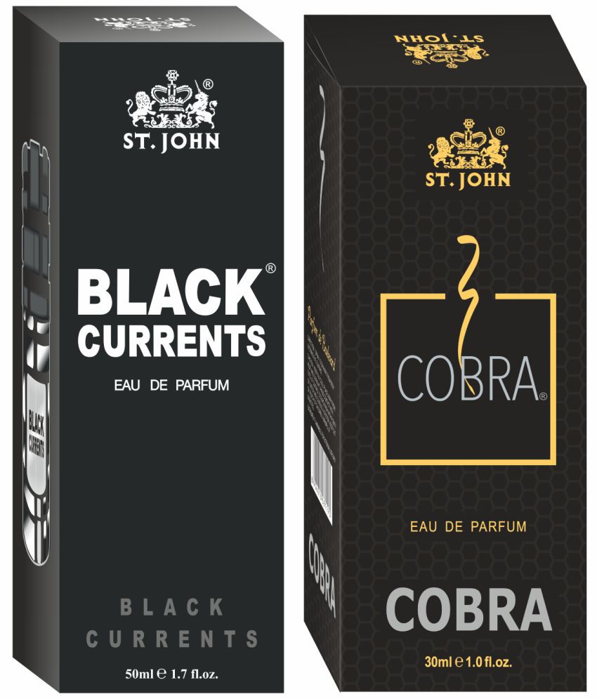     			St. John - Cobra Black Currents 50ml & Cobra 30ml Perfume Eau De Parfum (EDP) For Unisex 80ml ( Pack of 2 )