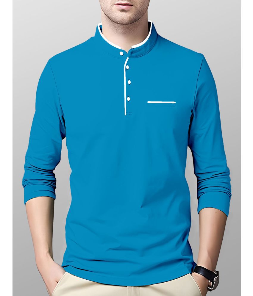     			AUSK - Blue Cotton Blend Regular Fit Men's T-Shirt ( Pack of 1 )
