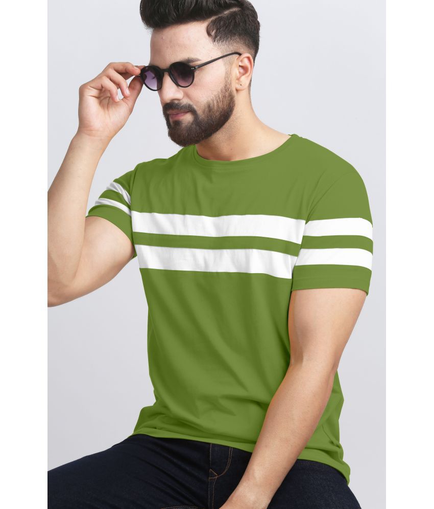     			AUSK - Olive Cotton Blend Regular Fit Men's T-Shirt ( Pack of 1 )