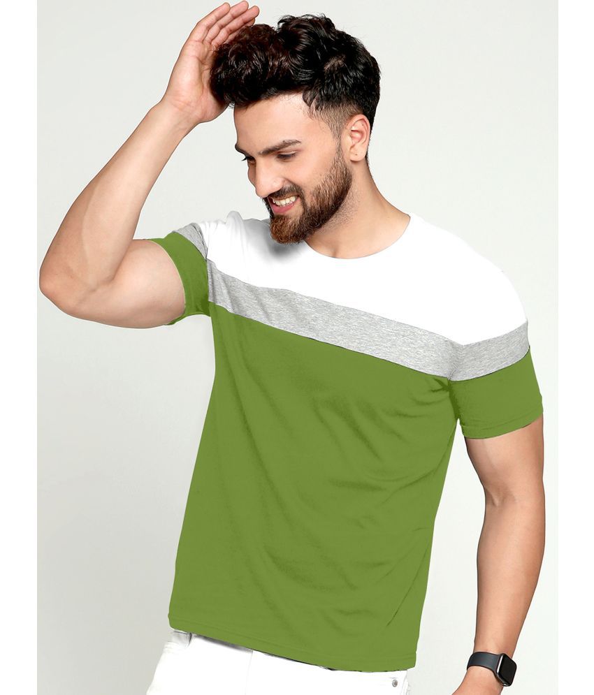     			AUSK - Olive Cotton Blend Regular Fit Men's T-Shirt ( Pack of 1 )