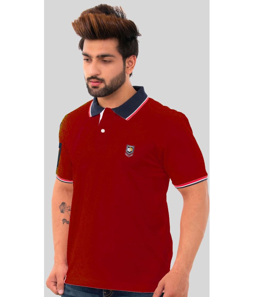    			BISHOP COTTON - Red Cotton Blend Regular Fit Men's Polo T Shirt ( Pack of 1 )