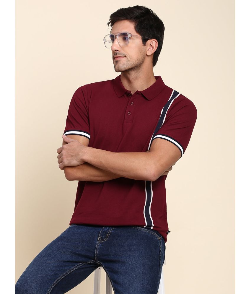     			Dennis Lingo - Burgundy Cotton Slim Fit Men's Polo T Shirt ( Pack of 1 )