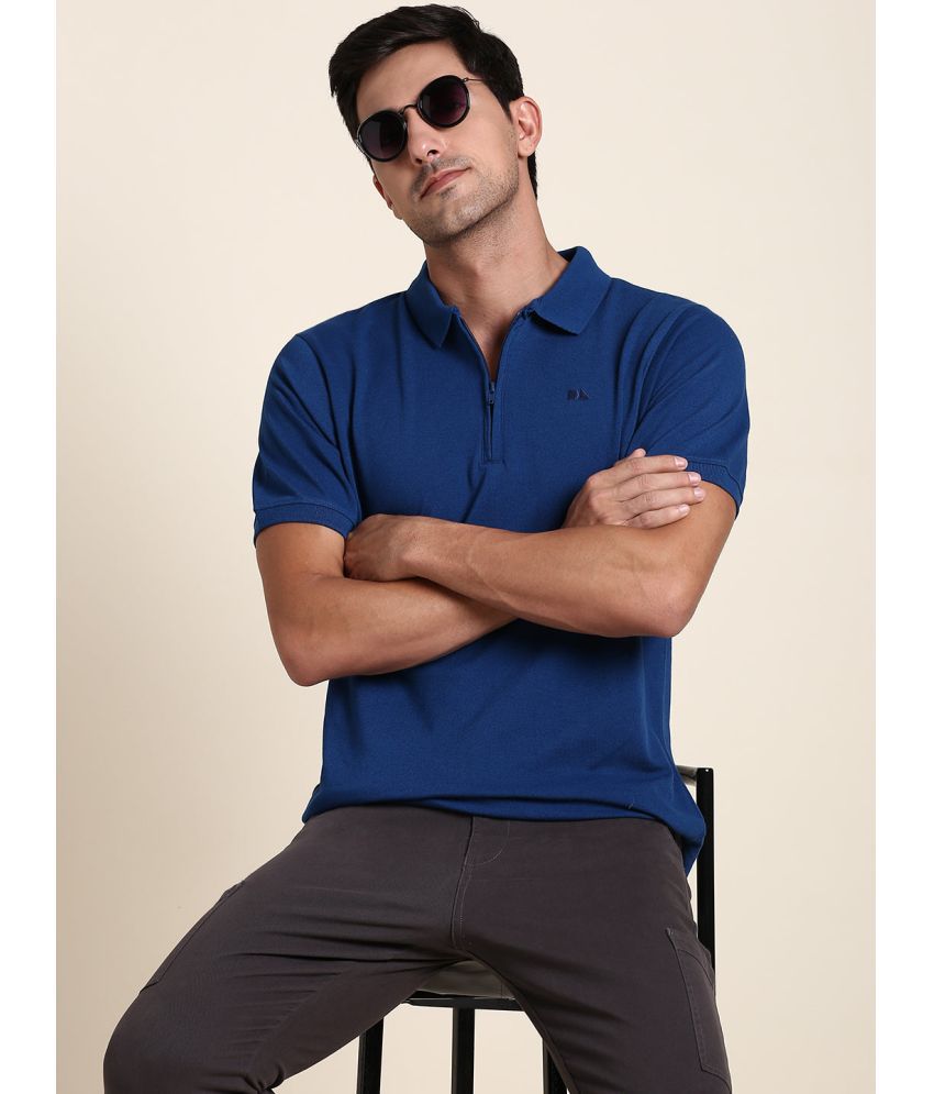     			Dennis Lingo - Navy Cotton Blend Slim Fit Men's Polo T Shirt ( Pack of 1 )