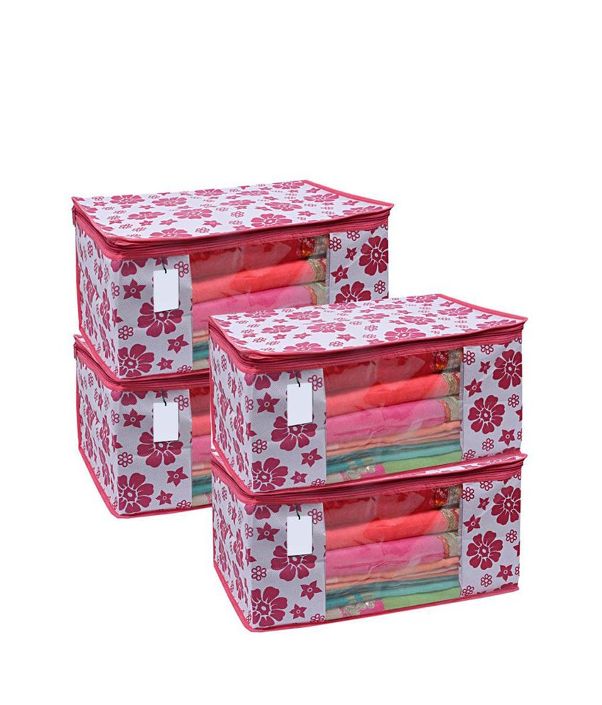     			Non-Woven Saree Cover / Cloth Storage & Organizer with Transparent Window (Pack of 6)