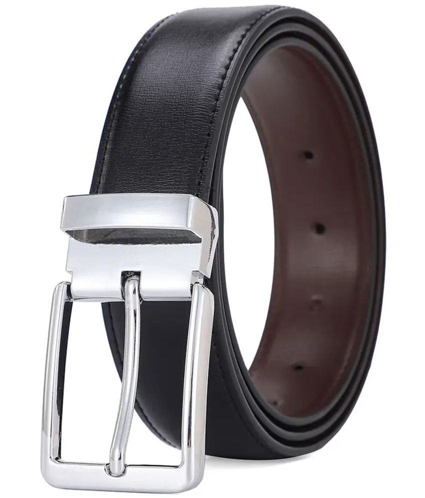     			Loopa - Black Faux Leather Men's Reversible Belt ( Pack of 1 )