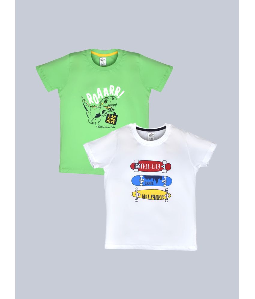     			Lux Cozi - Green Cotton Boy's T-Shirt ( Pack of 2 )