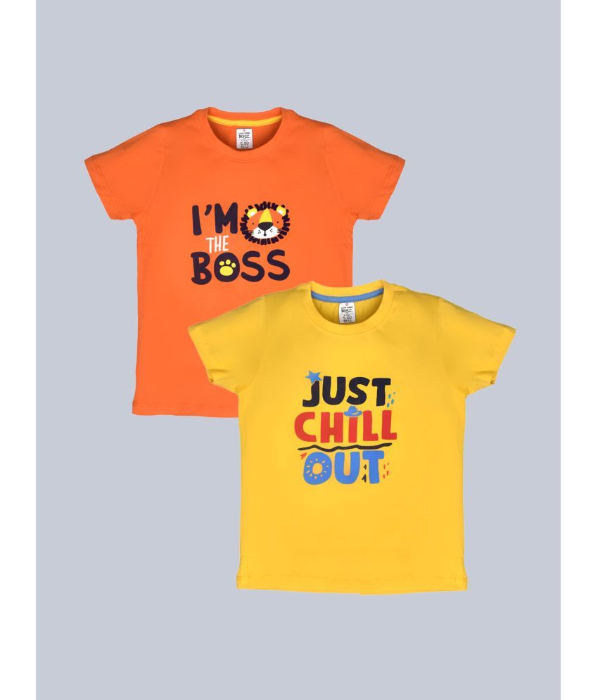     			Lux Cozi - Yellow Cotton Boy's T-Shirt ( Pack of 2 )